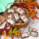 Thanksgiving with Friends Friendsgiving Themed Mini Chocolate Candy Bar Sticker Wrappers, 45 1.4" x 2.6" Wrap Around Labels by AmandaCreation, Great