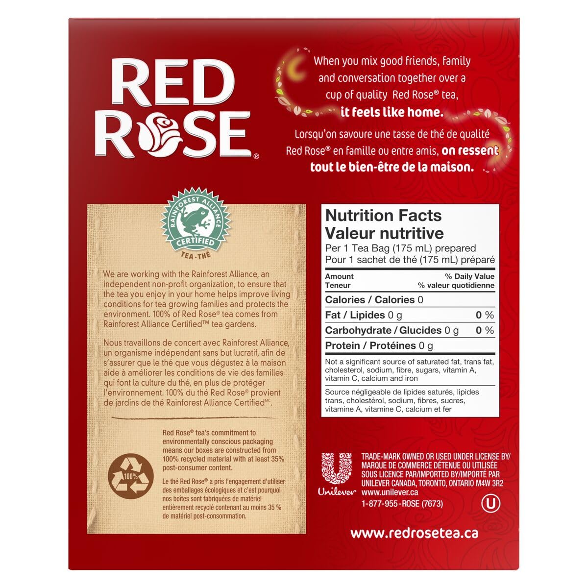Red Rose Orange Pekoe Tea Bags 72ct, (Imported from Canada)
