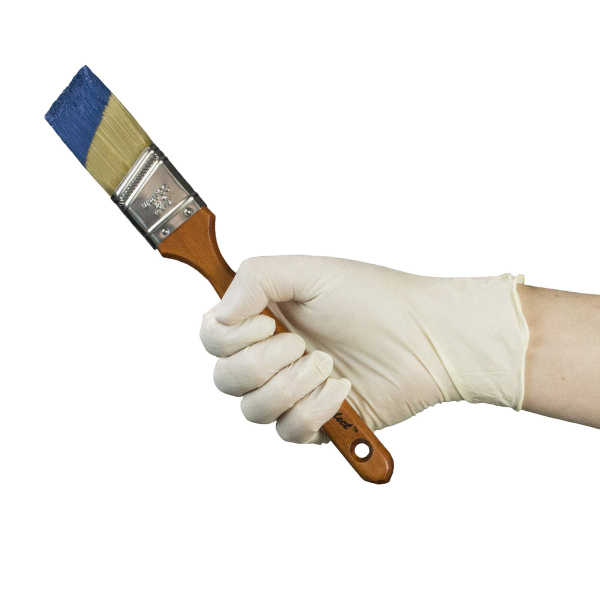 X3 Industrial Ivory Latex Gloves, Box of 100, 3 Mil, Size Small, Powder Free, Textured, Disposable, LX342100-BX