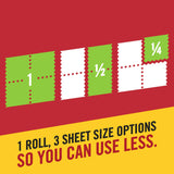 Brawny Tear-A-Square Paper Towels, 16 Double Rolls = 32 Regular Rolls, 3 Sheet Size Options, Quarter Size Sheets