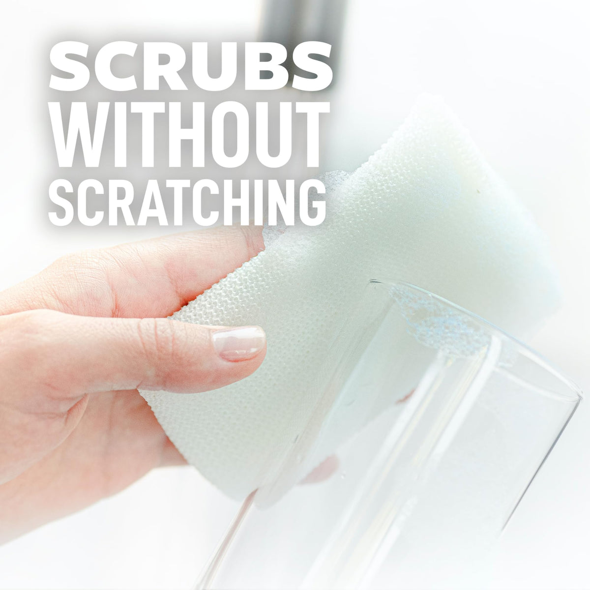 Scotch-Brite Greener Clean Non Scratch Scrubber: 2.6 in. x 4.1 in. x 0.7 in. / 3-Pack (White)