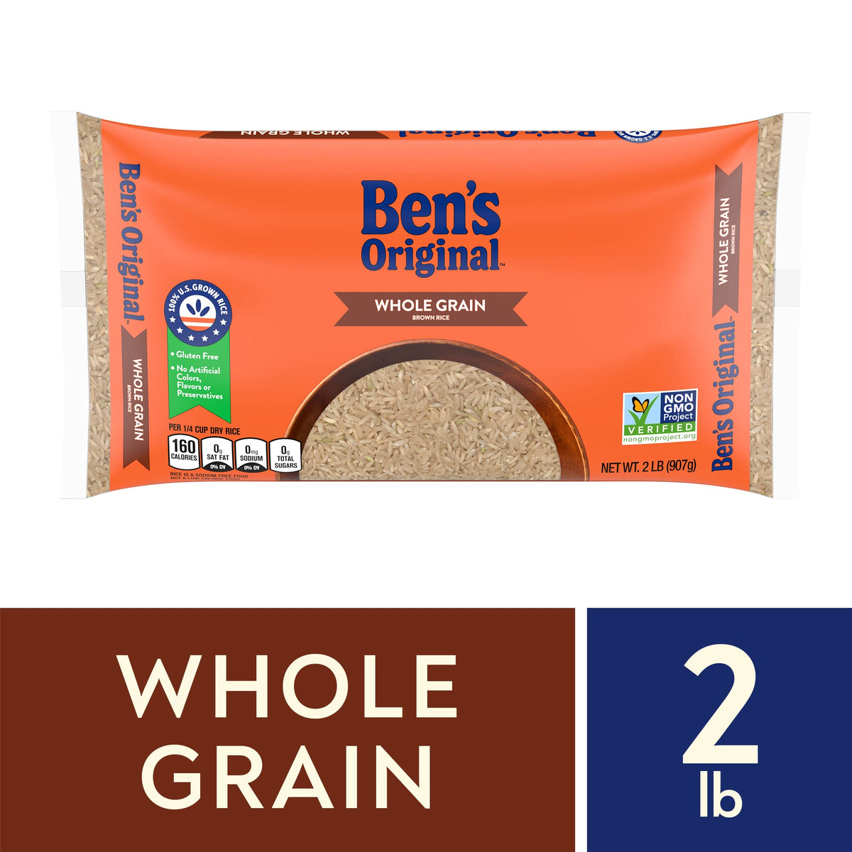 BEN'S ORIGINAL Whole Grain Brown Rice, 2 lb Bag