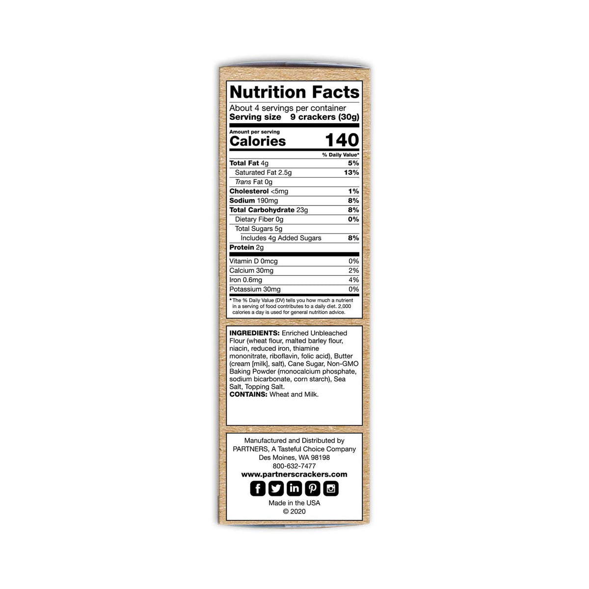 All-American Snack Crackers, Sweet Butter, 5 Ounce (Pack of 6), Made with Real Ingredients, Non-GMO, Kosher