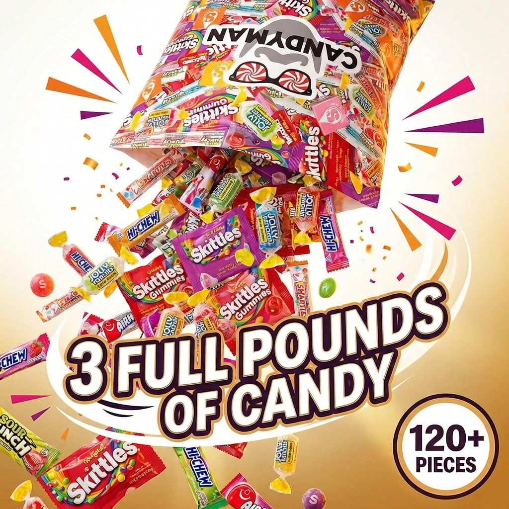 CANDYMAN Candy Variety Pack, 5 lb Bulk Candy, Individually Wrapped