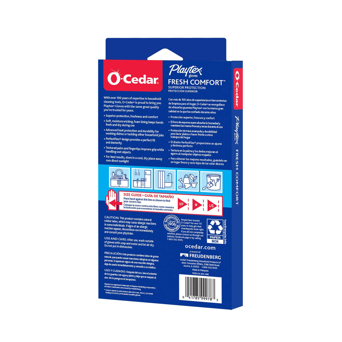PLAYTEX Fresh Comfort Large Cleaning Gloves, 1 Count (Pack of 4)