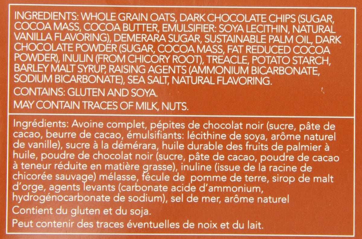 Nairns Dark Chocolate Chip Oat Cookies, 7.1-Ounce (Pack of 4)