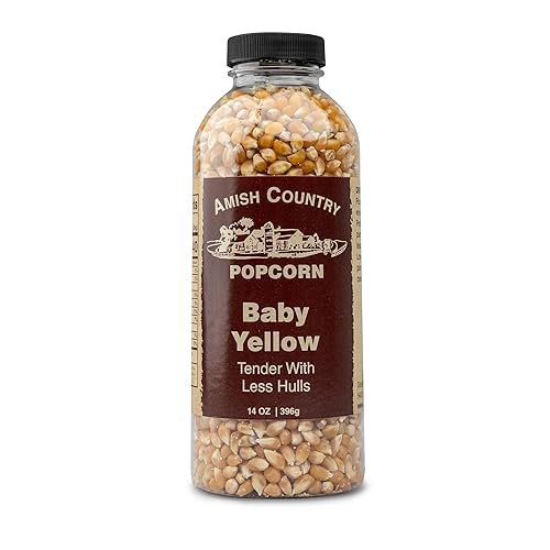 Amish Country Popcorn | 14 oz Bottle | Baby Yellow Popcorn Kernels | Old Fashioned, Non-GMO and Gluten Free (14 oz Bottle)
