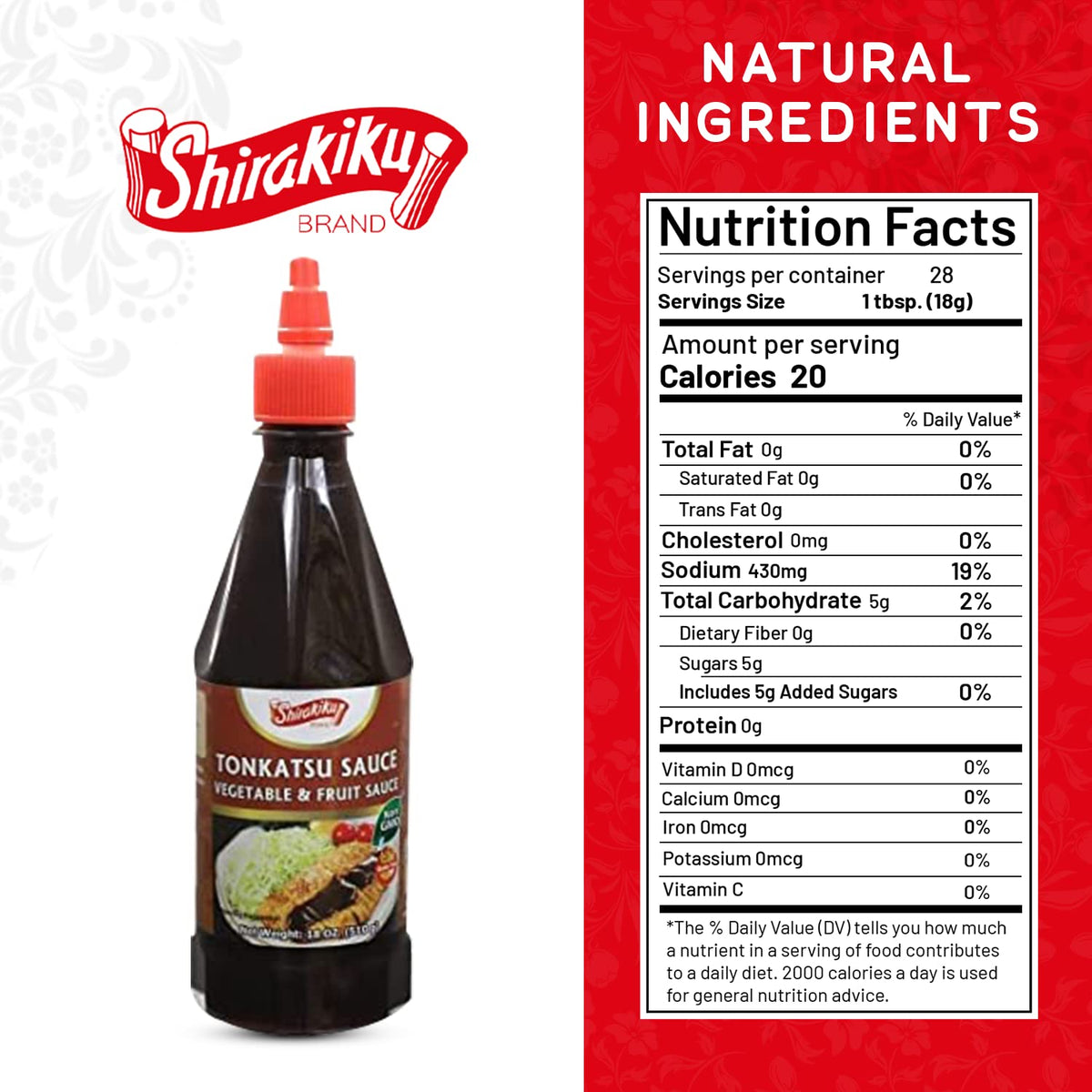 Shirakiku Tonkatsu Sauce - Japanese Vegetable and Fruit Sauce, Gluten Free | Ideal for deep-fried foods like Pork Cutlets, Chicken Katsu and More