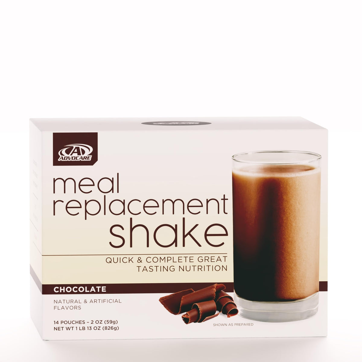 AdvoCare Meal Replacement Shake - Protein Shake Powder with 24 Grams of Protein & 26 Essential Vitamins & Minerals - Chocolate, 14 Pouches