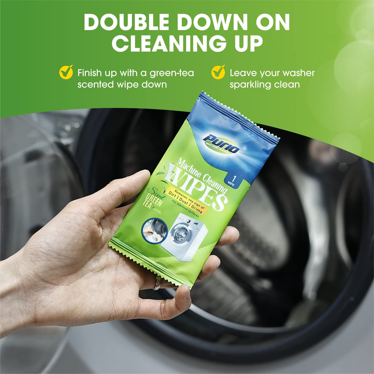 PURIO Washing Machine Cleaner Tablets 24-Ct Deep Cleaning Formula Washer Machine Cleaner Top Load & Front Load Standard & HE Washers