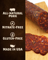 Fortuna's Sweet Soupy Salami - 2 x10 oz Sticks, Made in USA with All-Natural Pork, Nitrate-Free, Gluten-Free, & Dry-Cured - Perfect Snack for Any