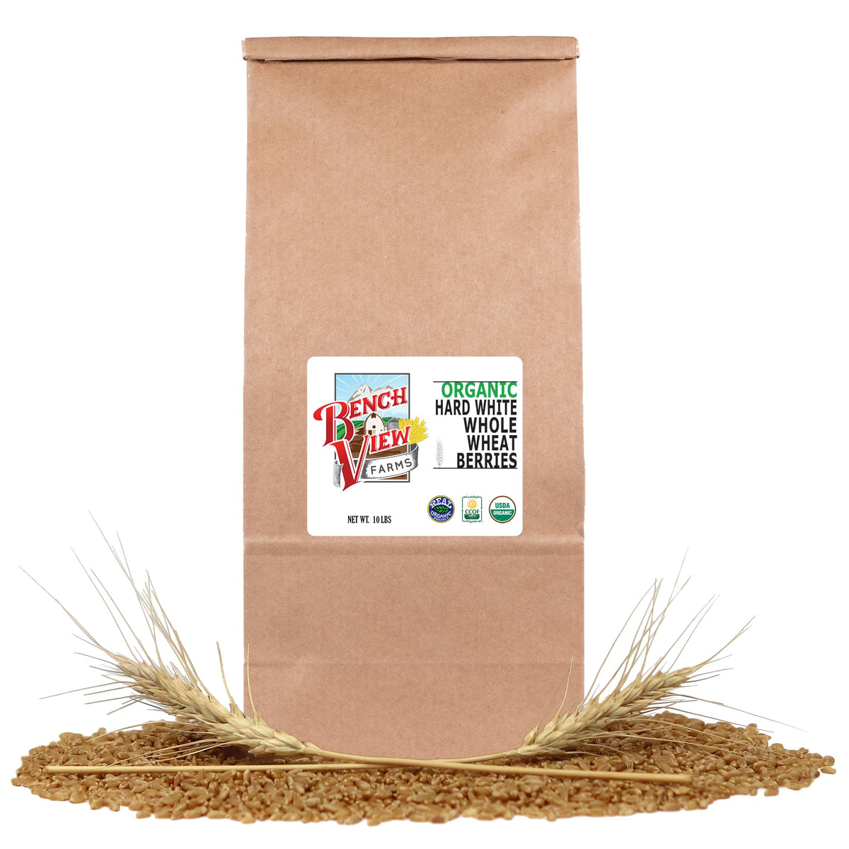 Organic Hard White Wheat Berries - 10lbs