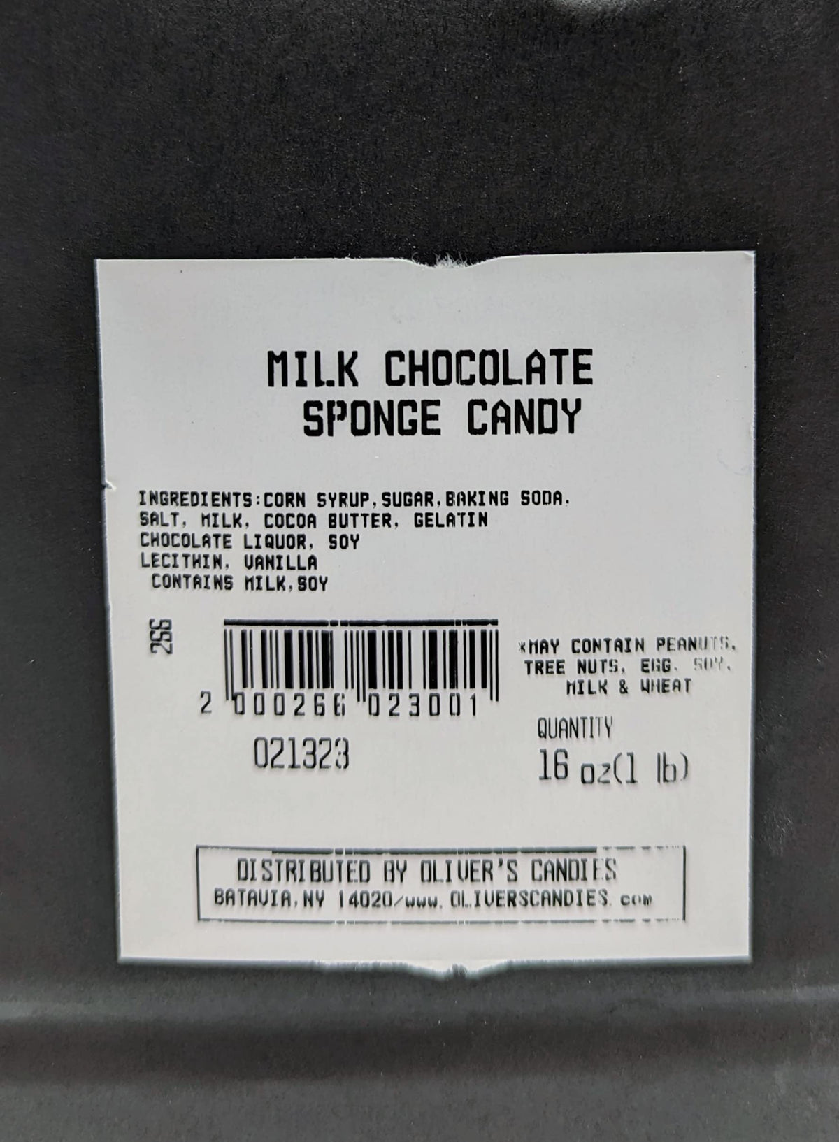 Oliver's Sponge Candy - Milk Chocolate, 1 pound
