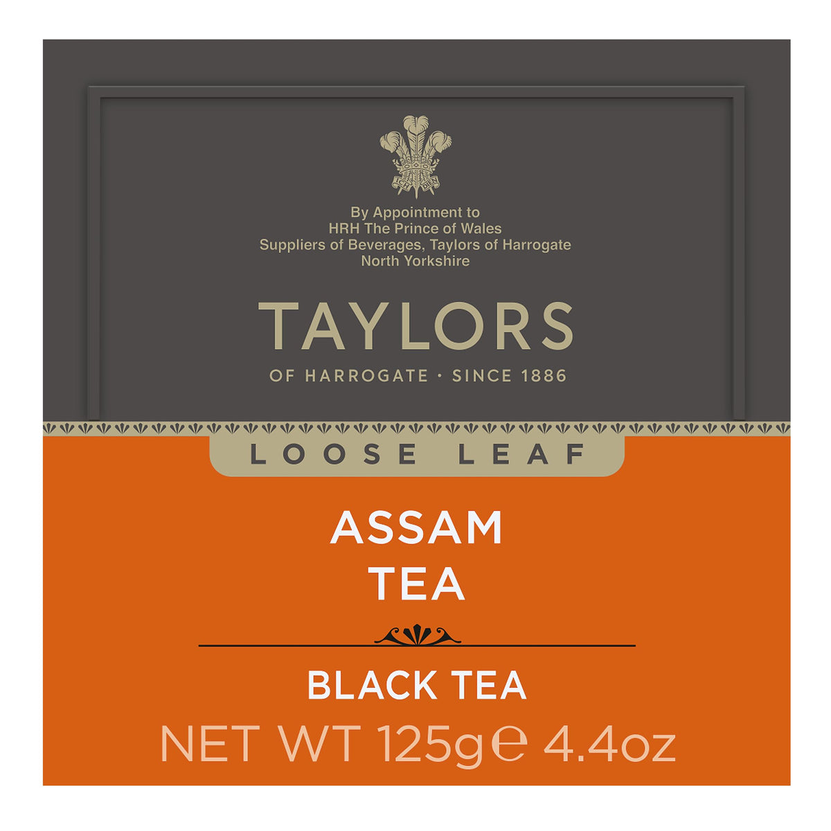 Taylors of Harrogate Pure Assam Black Tea, Loose Leaf, 4.41 Ounce Carton (Pack of 1), Full-bodied, Satisfying & Malty, Caffeinated, Premium Whole Leaf