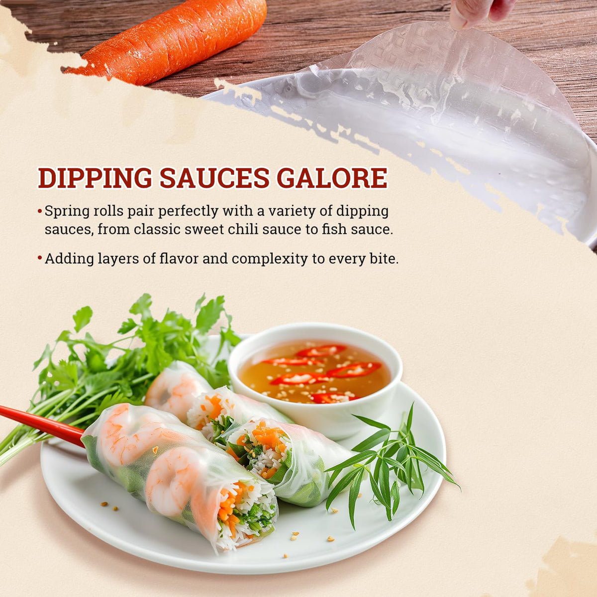 52USA Rice Paper, 3 Pack 102 Sheets, Spring Roll Wrappers & Dumpling
