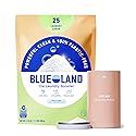 BLUELAND Oxi Laundry Booster Powder with Tin, Starter Set, Fragrance Free & Clear, 25 Loads, 17.6 oz, Plastic-Free, Eco Friendly, Oxy Cleaner, Stain