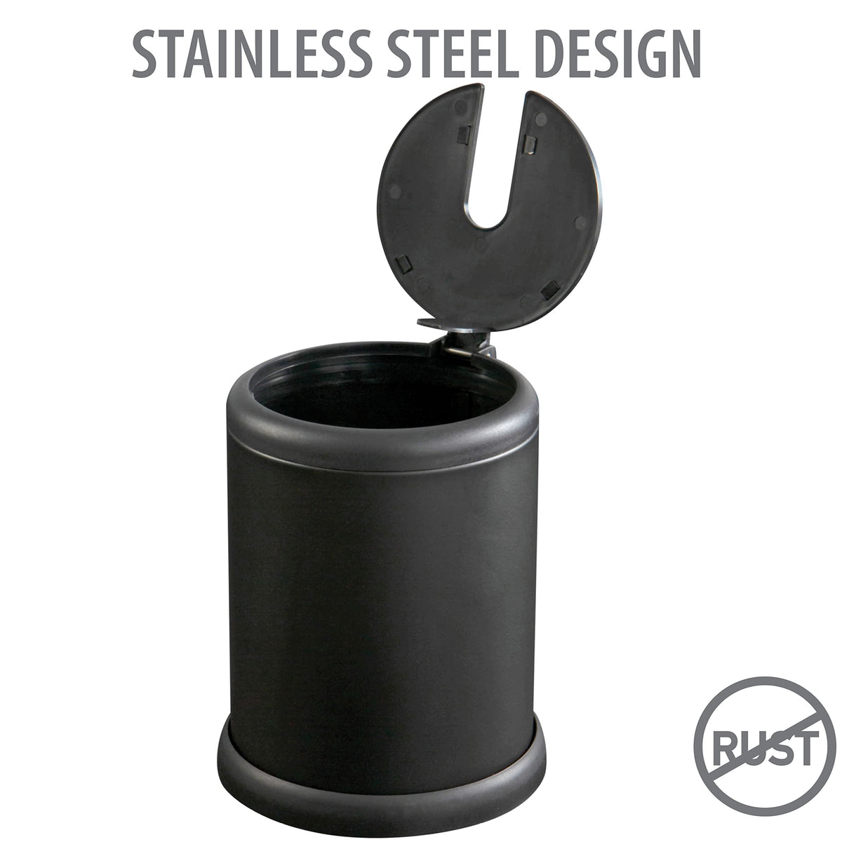 Bath Bliss Toilet Brush and Holder | Self Closing Lid | 360 Degree Brush Head | Bathroom Cleaning | Compact Size | Storage and Organization | Matte
