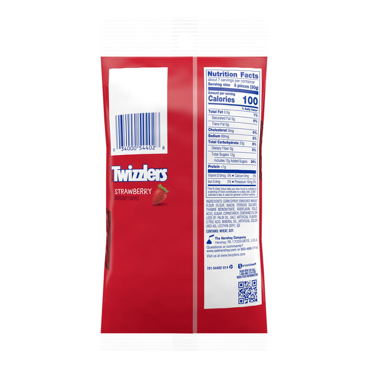 TWIZZLERS Twists Strawberry Flavored Licorice Style, Chewy Candy Bag, 7 oz