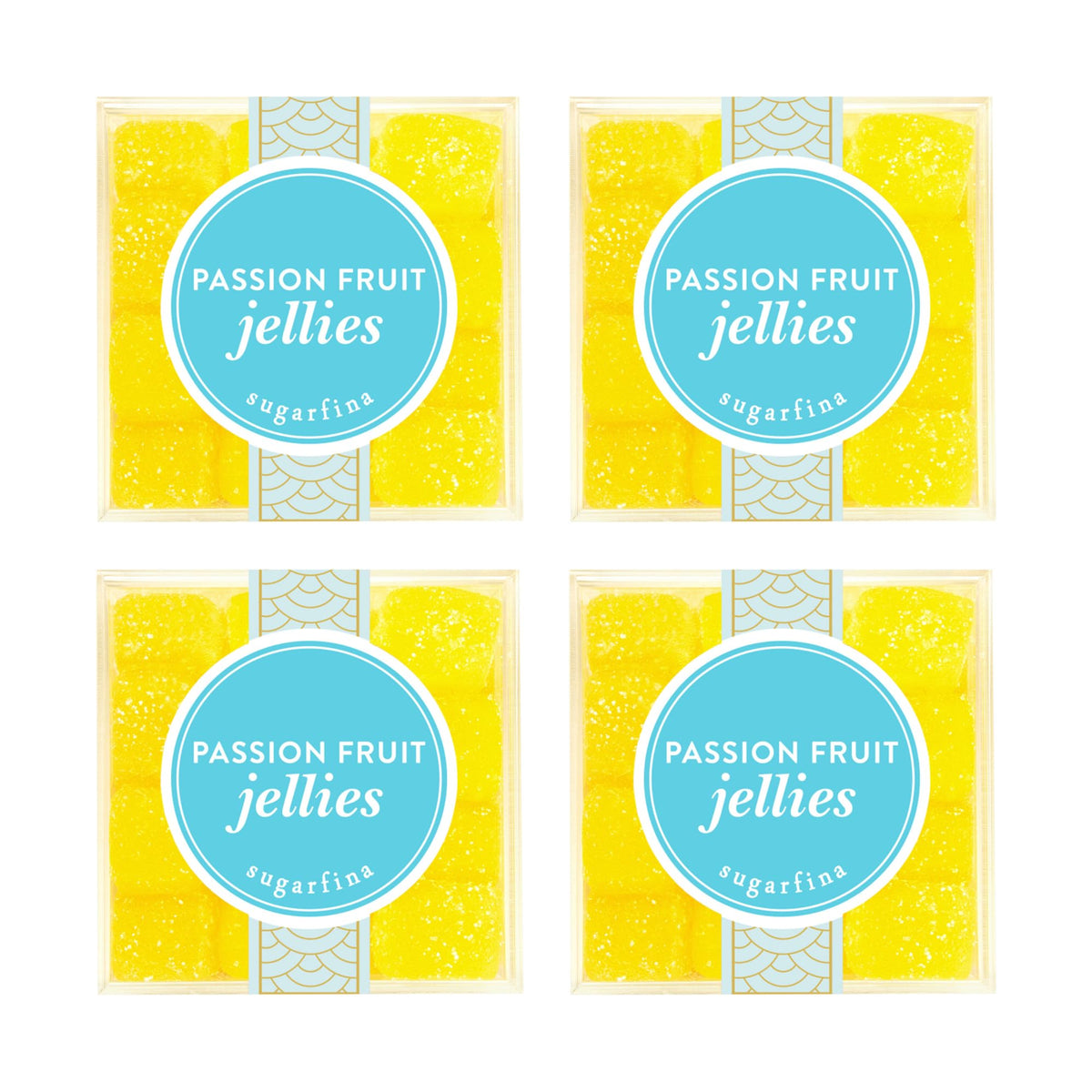 Sugarfina Passion Fruit Jellies Small Candy Cube, Gummies, 3.1 oz, 4 Count