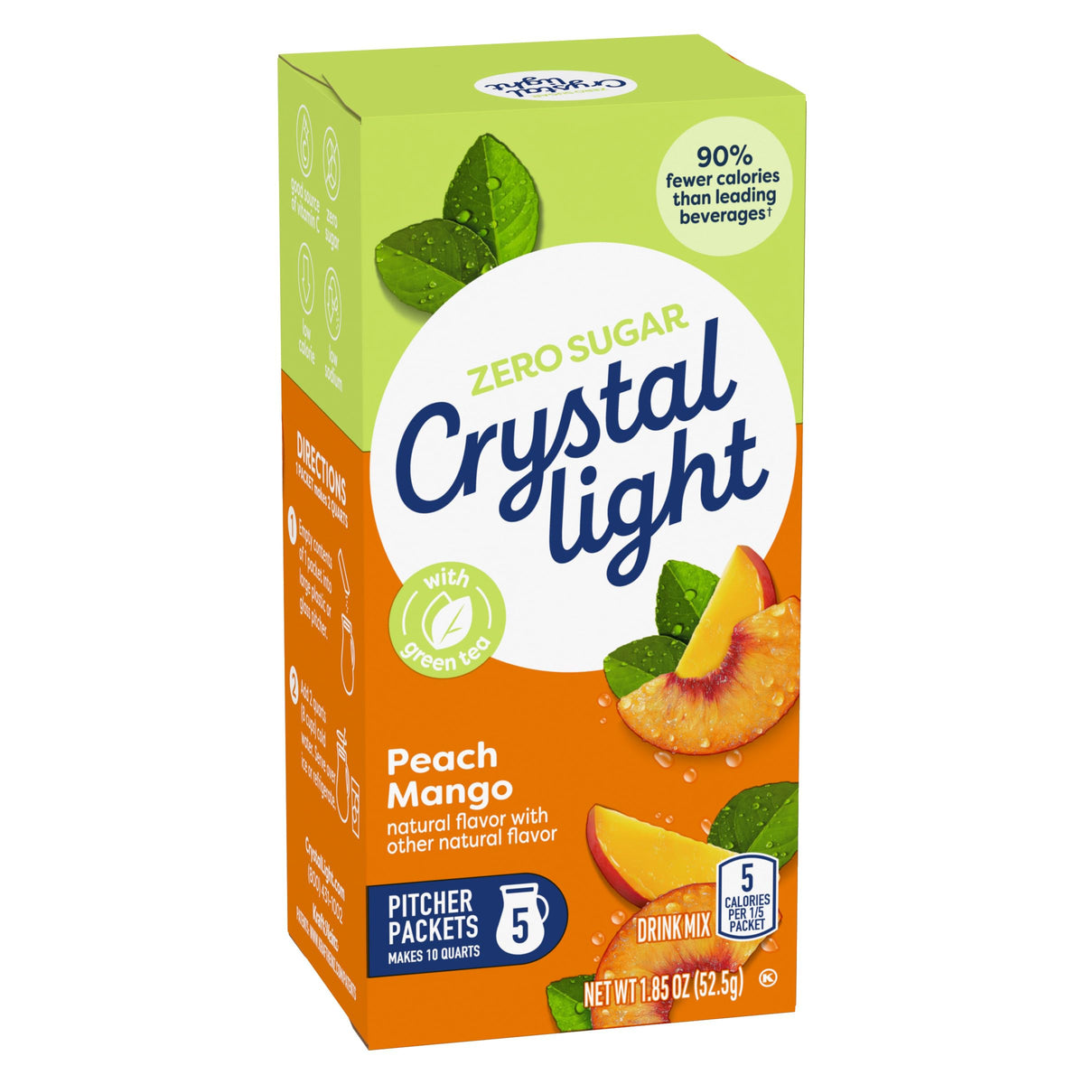 Crystal Light Peach Mango Green Tea Drink Mix, 10-Quart Box (Pack of 7)