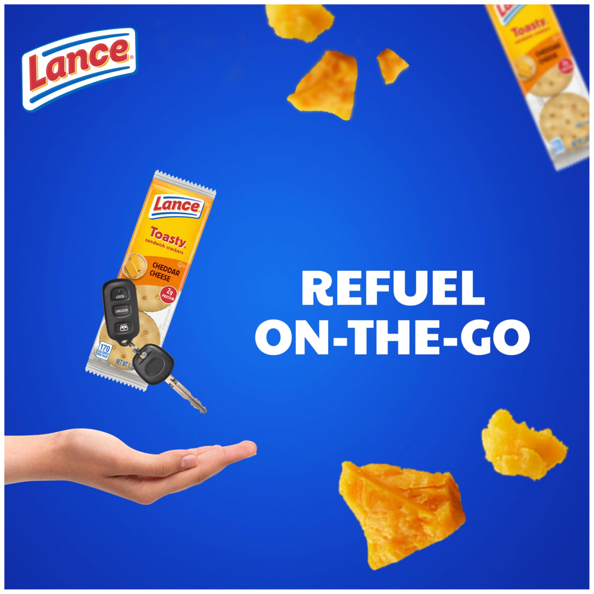 Lance Sandwich Crackers, Toasty Cheddar, 8 Individually Wrapped Packs, 6 Sandwiches Each