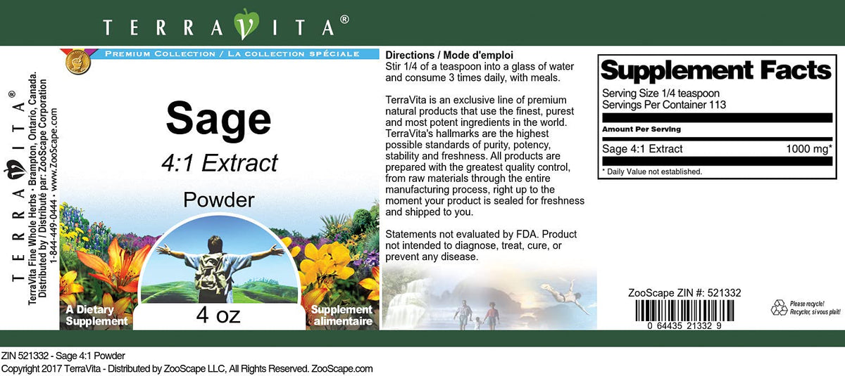 Sage 4:1 Powder (4 oz, ZIN: 521332) - 3 Pack