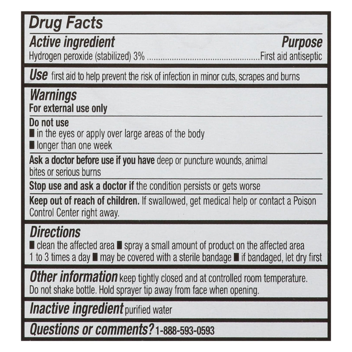 LEADER Hydrogen Peroxide Spray Bottle First Aid Antiseptic 3% Solution - Multi-Purpose Cleaner, Gentle & Effective Disinfectant Spray for Home, Cuts
