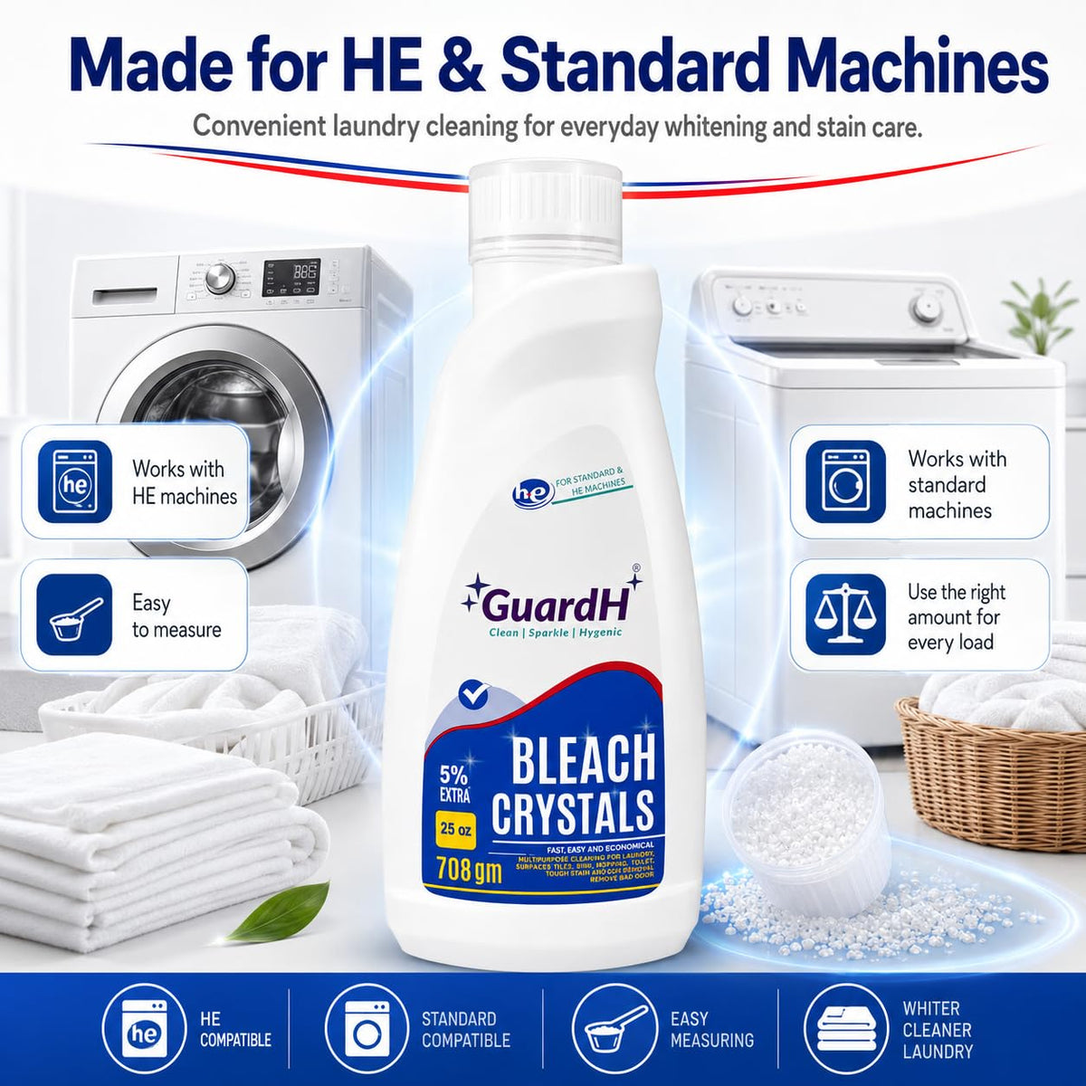 GuardH Bleach Crystals - Fine Granules - 25oz