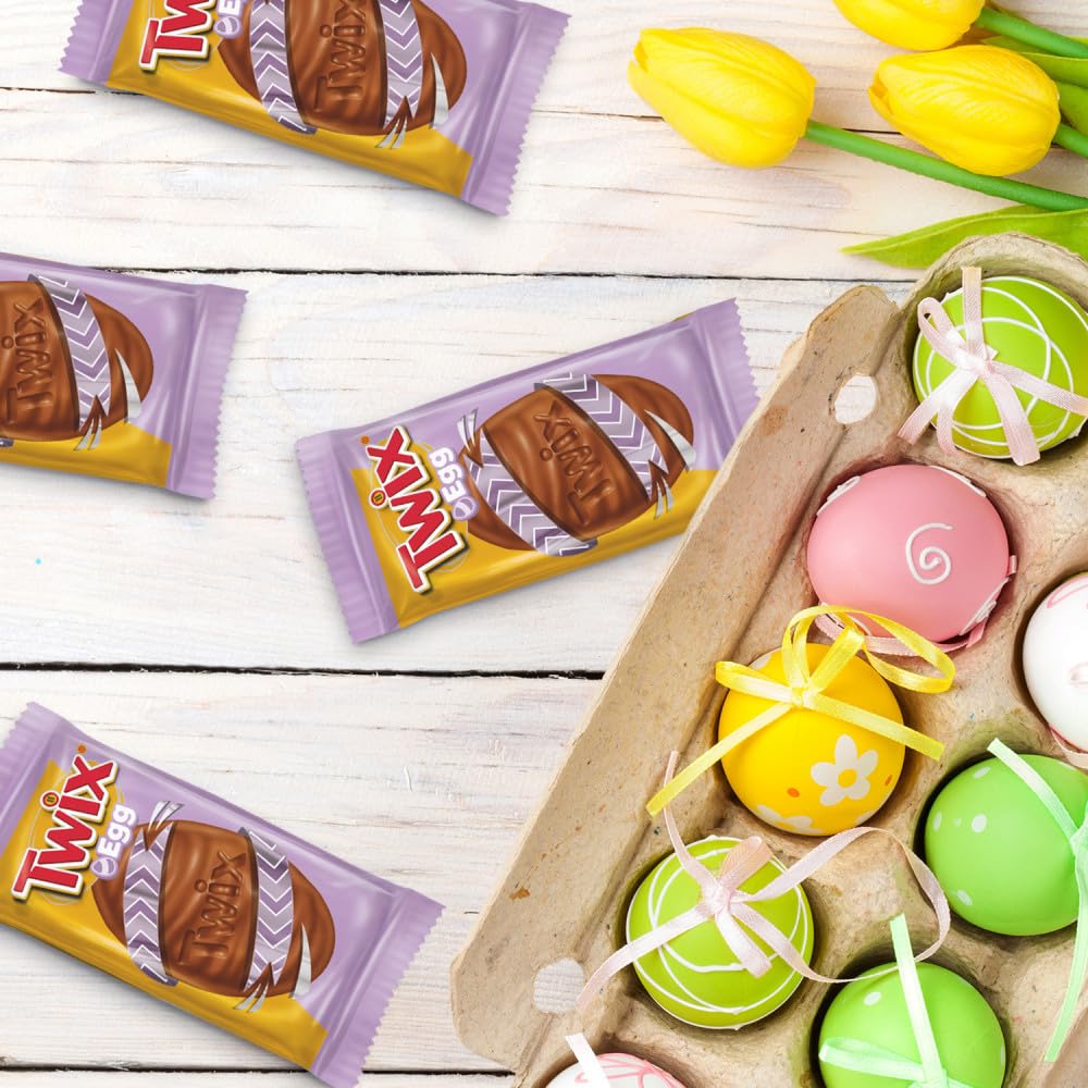 TWIX Eggs Milk Chocolate Caramel Candy Bars Easter Basket Stuffers, 6 Ct Pack