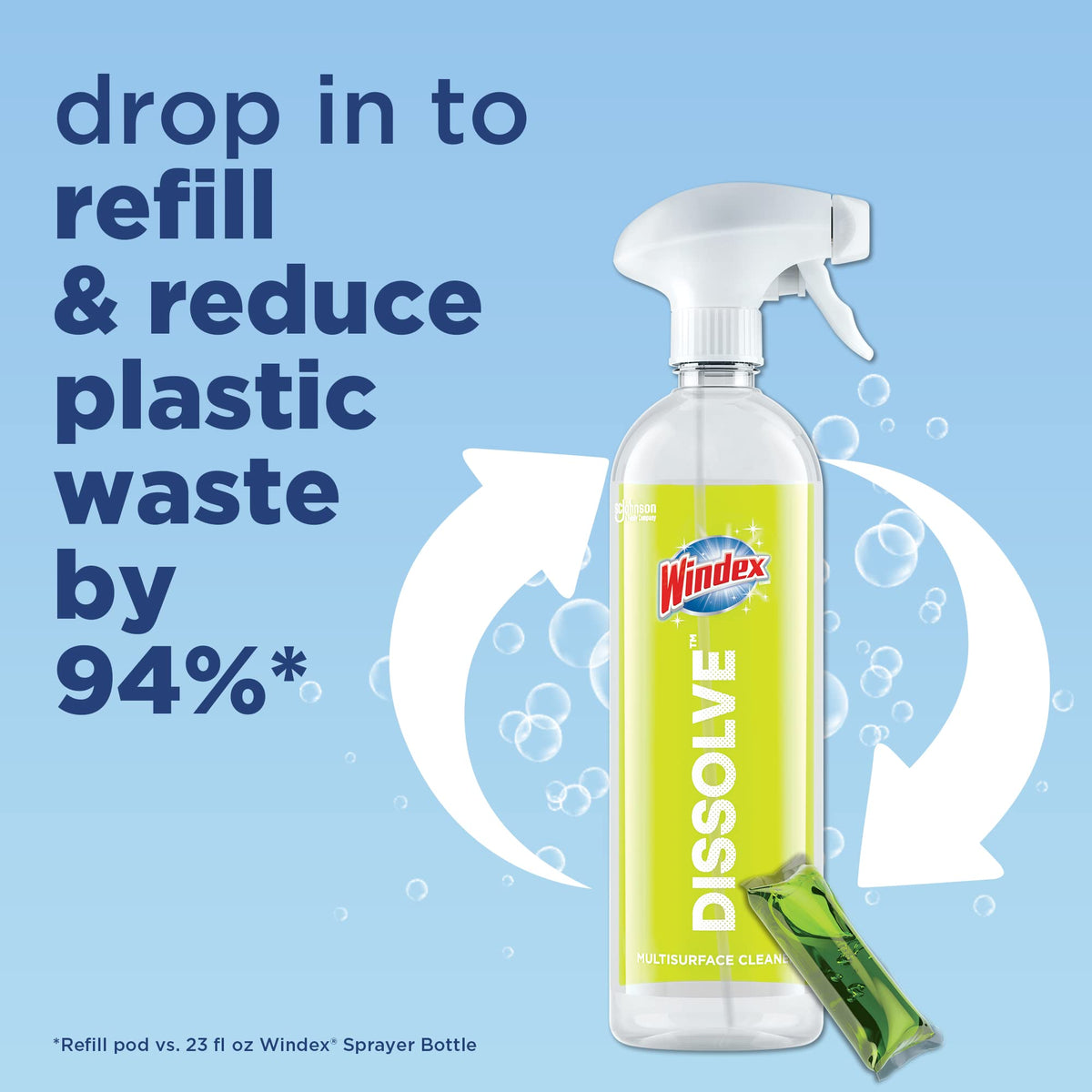 Windex Dissolve Concentrated Pods, Multisurface Cleaner, 3 Concentrated Dissolvable Refill Pods