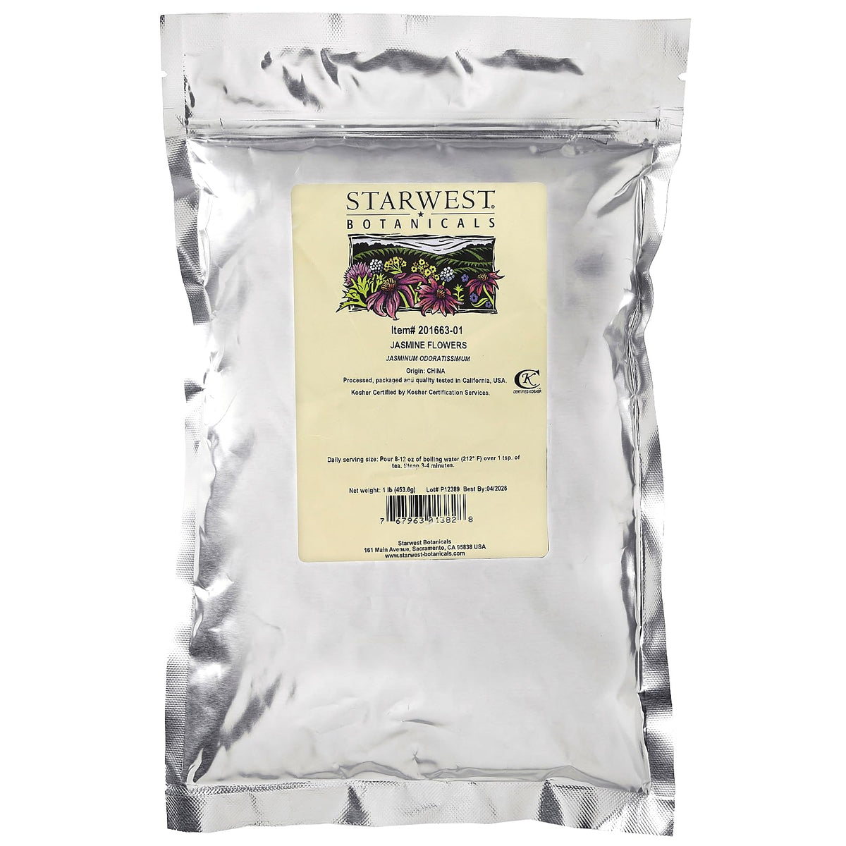 Starwest Botanicals Jasmine Flowers, 1 lb (453.6 g)