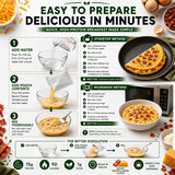 Nutmeg State Nutrition - High Protein Bacon Cheese Omelette Mix, 15g Protein, 90 Calories, 1g Sugar, 2.5g Fat, 7 Servings Per Box