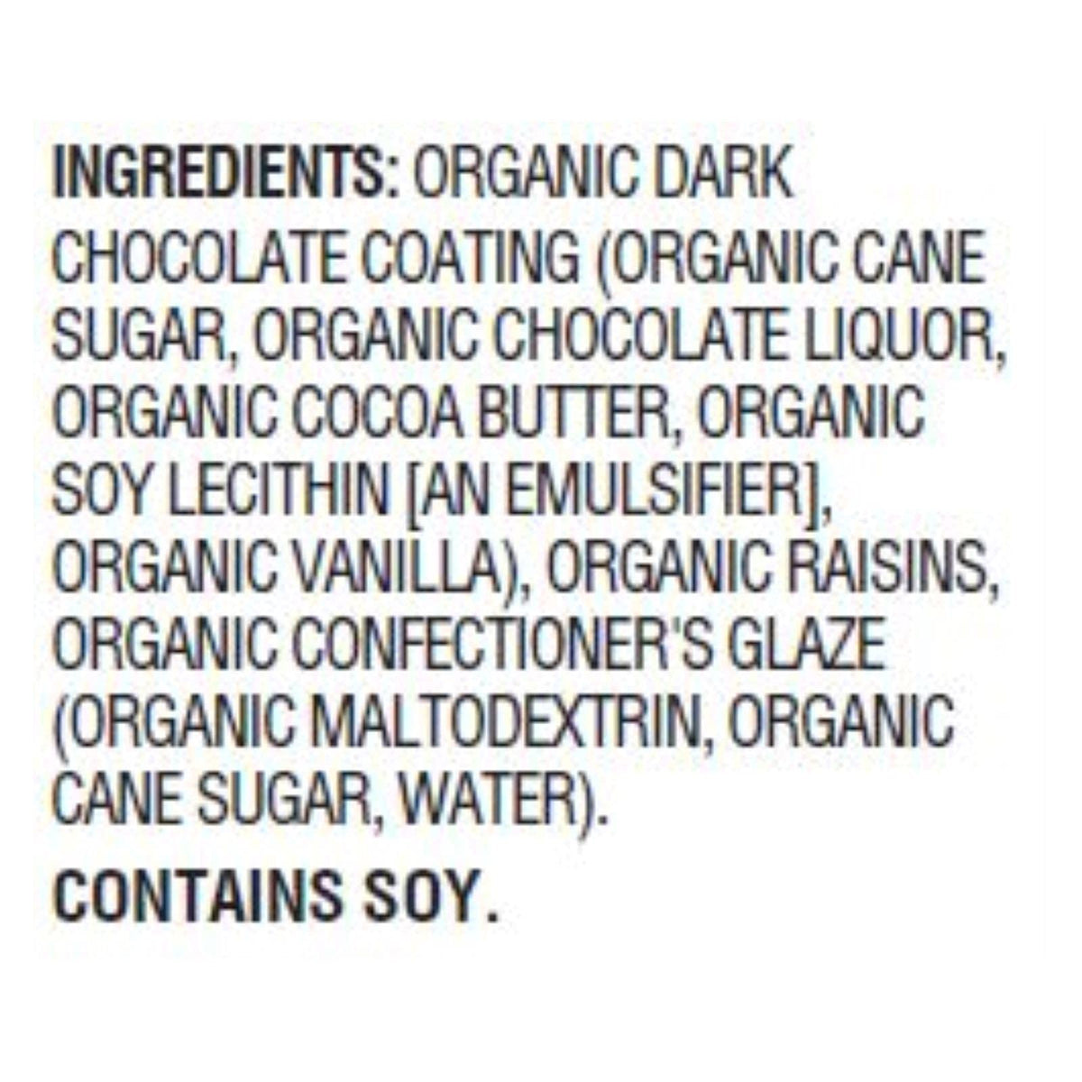 Organic Raisins; Dark Chocolate