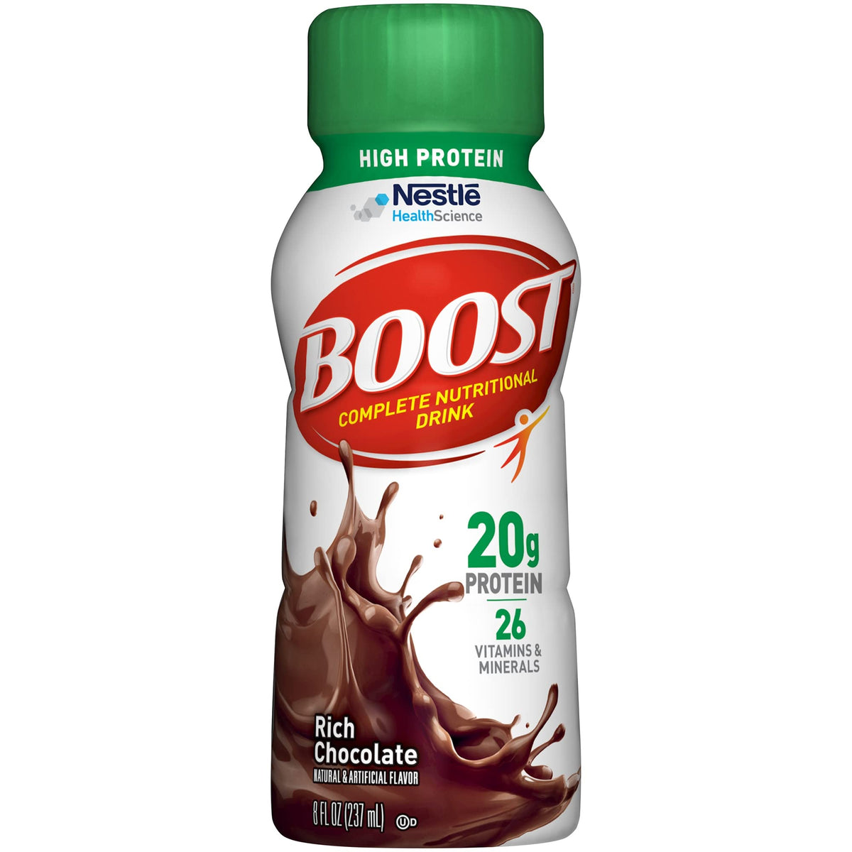 BOOST High Protein Balanced Nutritional Drink, Rich Chocolate, 8 Ounce Bottle (Pack of 24)
