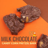 Milk Chocolate Candy Corn Pretzel Bark, Festive Fall Snack, 4.2 Ounces