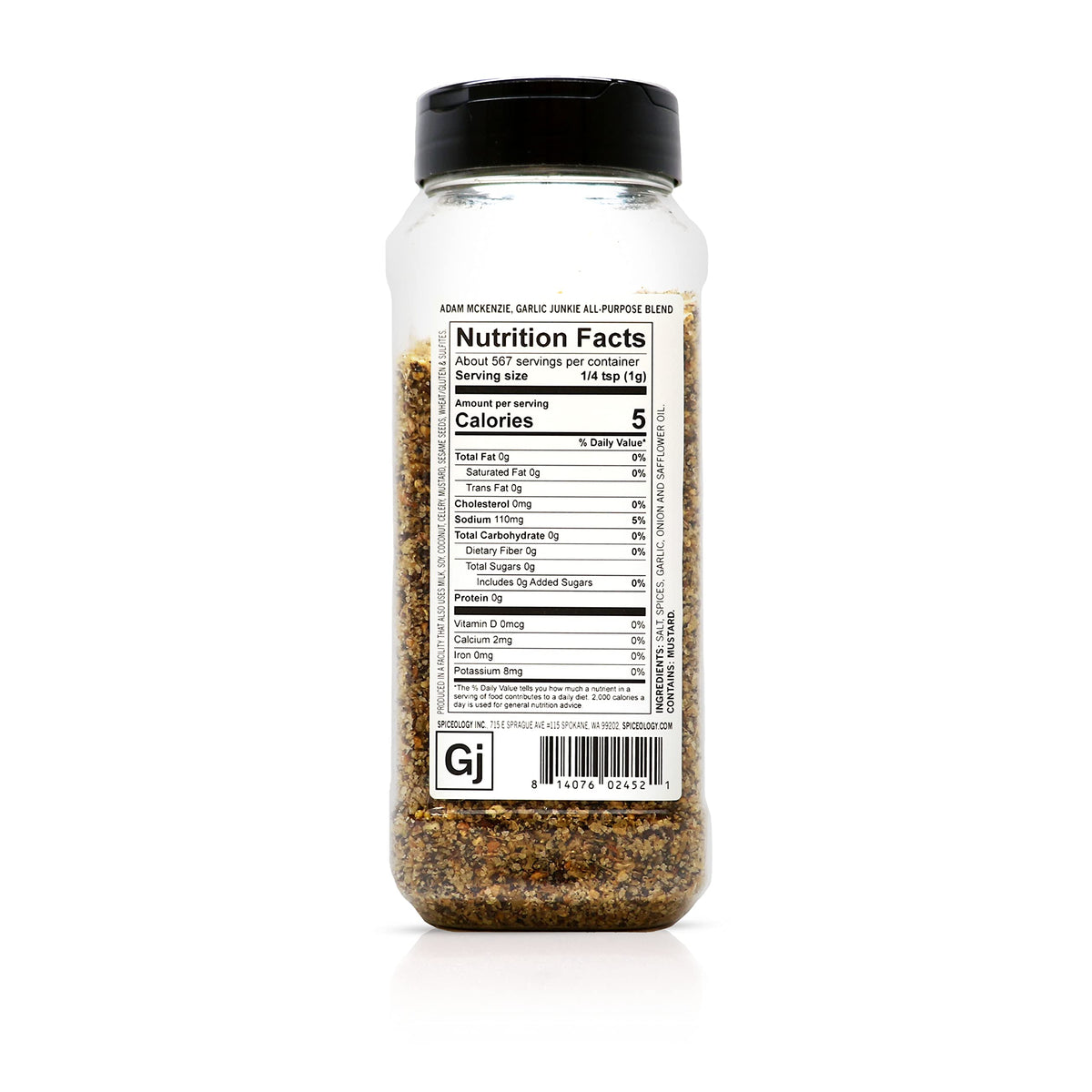 Spiceology & Adam McKenzie - Garlic Junkie - All-Purpose Seasoning, BBQ Rubs and Spice Blends - Use On: Beef Brisket, Corned Beef, Steak Pork