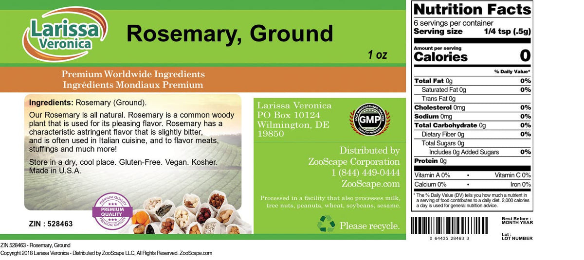 Rosemary, Ground (1 oz, ZIN: 528463)