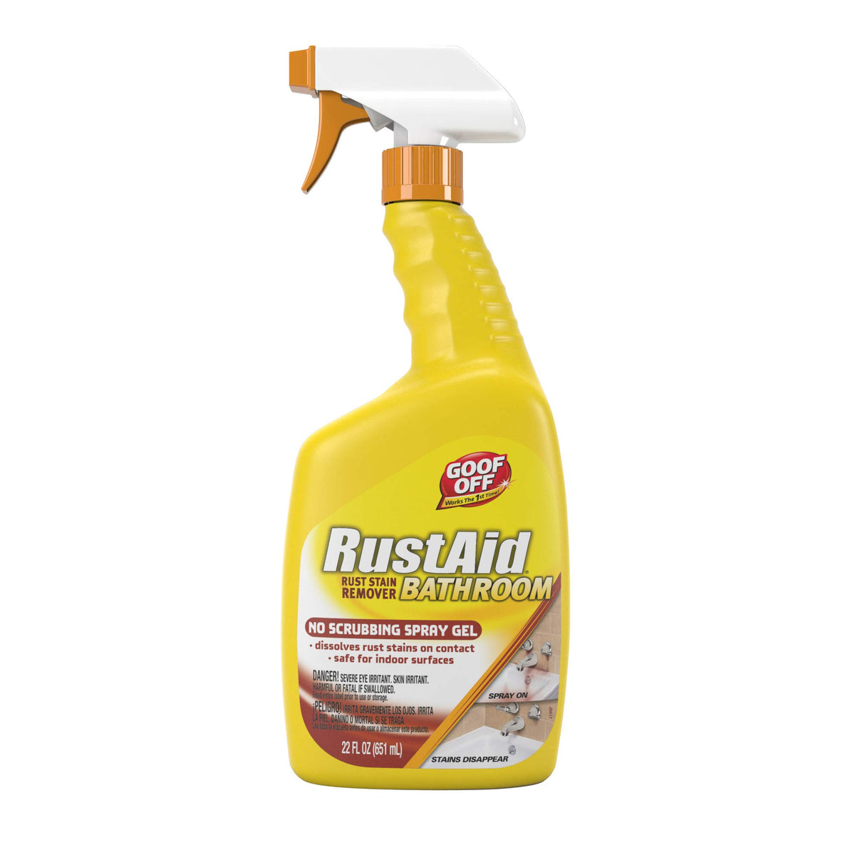 Rust-Aid Rust Remover Spray Gel for Bathroom Surfaces - Dissolves Tough Rust Stains on Contact - 22 oz (2 Pack) - Ilios Packaging