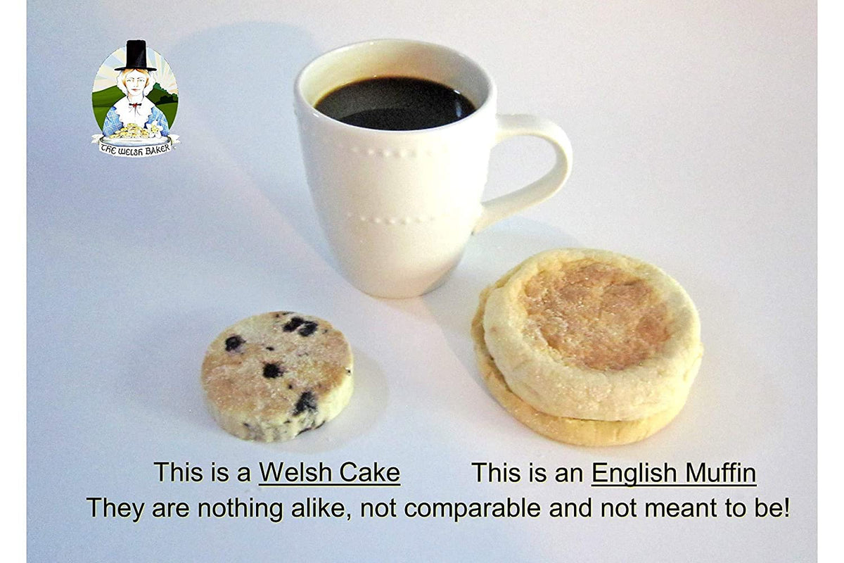 Welsh Cakes by Welsh Baker - 2 Flavor Variety Box - 8 Cakes in All - 4 cakes per Package - Currant and Blueberry