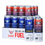 Angry Angel Blackberry Lemon & Peach Ginger Natural Energy Drink - (24 count) Mixed Pack - Zero Sugar - CoQ10 - Important B Vitamins - 12 oz Cans