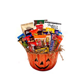 Premium Pumpkin Pumpkin Gift Basket filled with chocolate, candy, and snacks. Customizable for all kids, adults, business gifts, Halloween parties