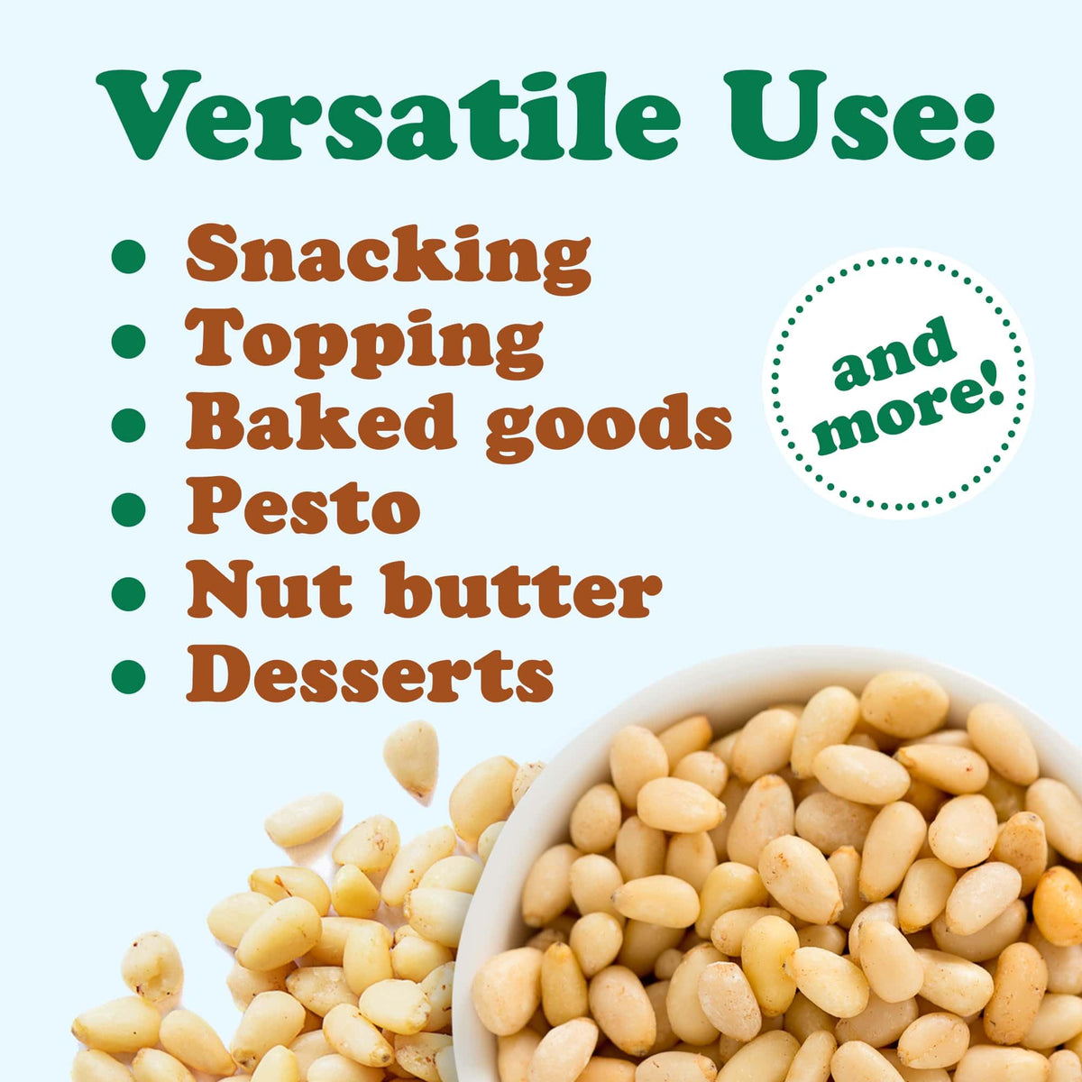 Food to Live - Pine Nuts, 5 Pounds Whole Raw Pignolias, Unsalted, Vegan, Kosher, Bulk. Rich in Vitamin E, Protein. Healthy Snack. Great for Pesto