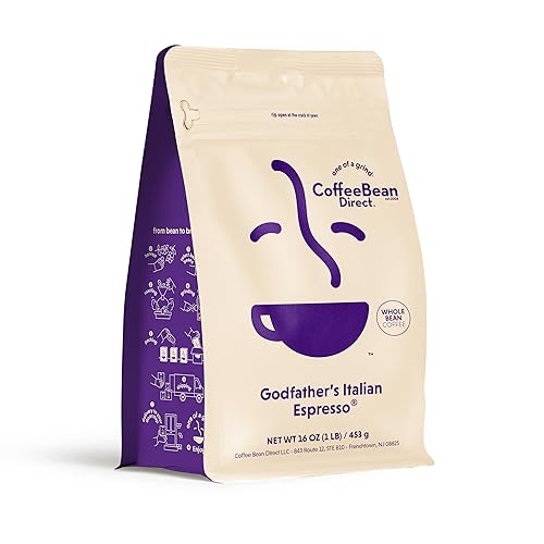 Coffee Bean Direct Godfather’s Italian Espresso®, Whole Bean Coffee, Handcrafted Blend, Dark Roast, 1 Pound Bag (Pack of 1)