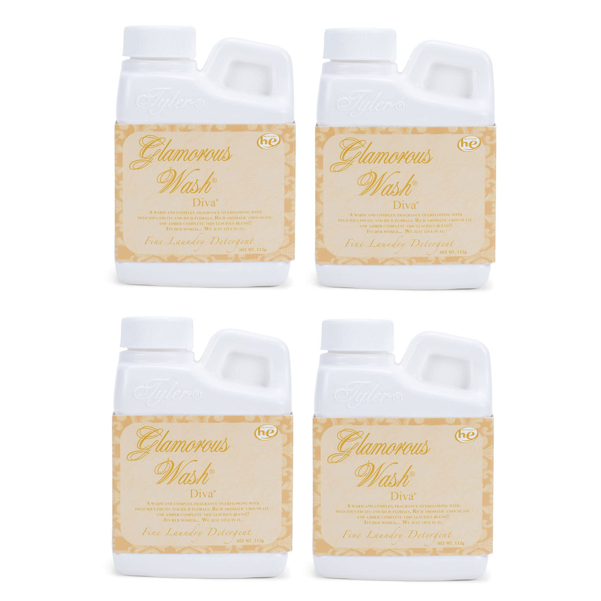 Tyler Glamorous Wash 4 ounce Fine Laundry Detergent Pack of 4, Diva