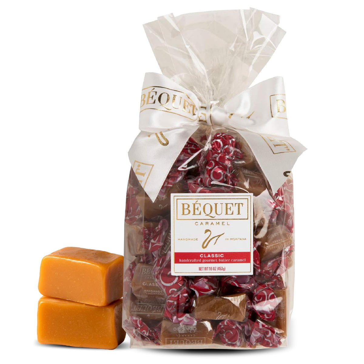 Béquet Caramel - Classic - Caramel Candy Individually Wrapped - Gourmet Caramel Candy - Made in Montana - Kosher (Star D) and Gluten Free - 16oz Gift