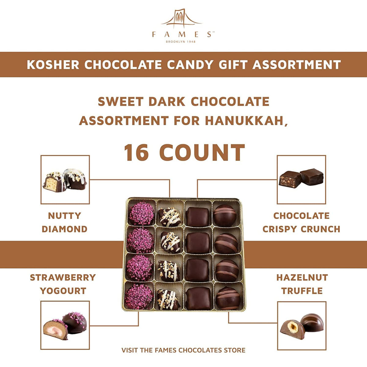 Chocolate Gift Box - Great for Holiday, Happy Birthday, Everyone Loves Chocolates (Purple Gift Box)