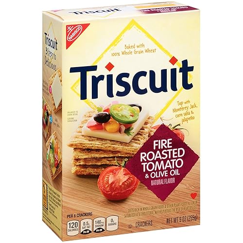 Triscuit Fire Roasted Tomato & Olive Oil Crackers, 9 oz (Pack of 12)