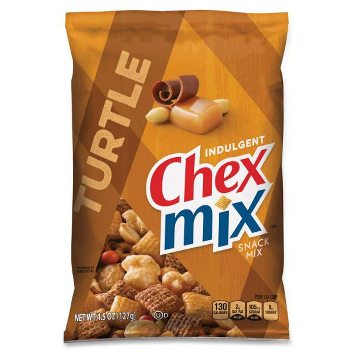 Chex Mix Chocolate Turtle Snack Mix 4.5 oz Each ( 7 in a Pack )