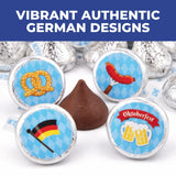 Festive Assorted Oktoberfest Paper Hershey’s Kisses Stickers - 0.75" (Pack of 60) - Perfect for Oktoberfest Celebrations
