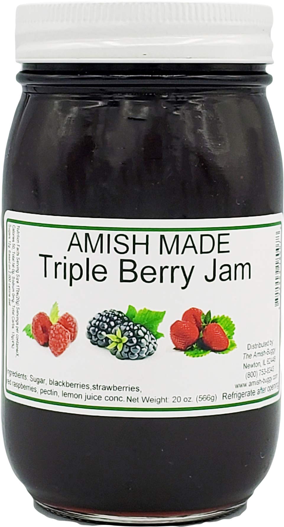 Amish Triple Berry Jam - Two 18 Oz Jars
